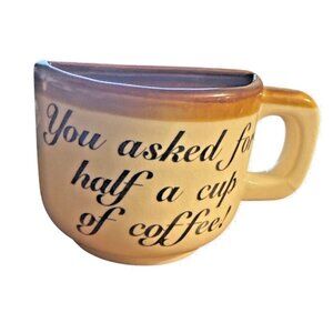 Vintage Alabama State Souvenir Ceramic Mug With Half Cup Design Unique Handle